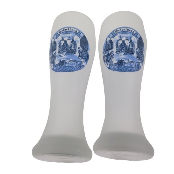 Heidelberg Am Neckar Germany Frosted Pilsner 22 Oz Tall Beer Glasses - Set of 2 - Picture 3 of 16